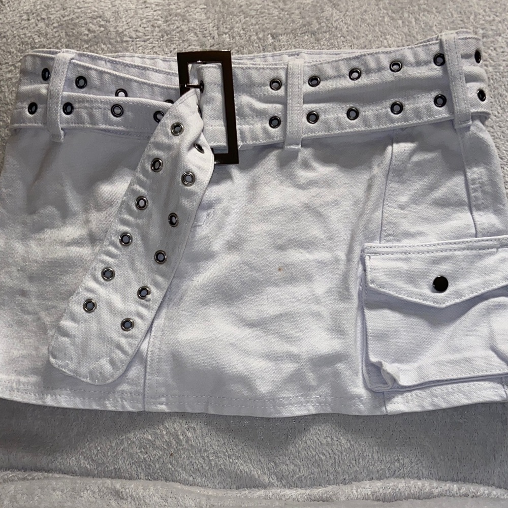 Princess Polly White Denim Skirt